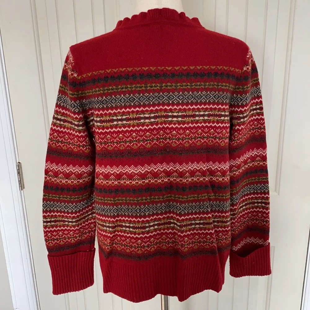 Eddie Bauer Winter Cardigan with Ruffled Neck and Placket—L - Picture 3 of 8